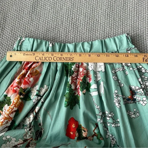 Taydey A-Line Pleated Vintage Floral Print Skirt - Picture 7 of 13